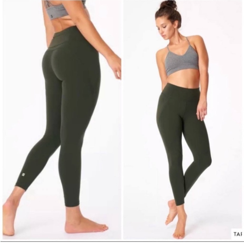 Sweaty Betty High-Waist Olive Green Leggings